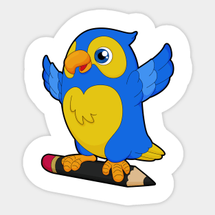 Parrot with Pencil Sticker